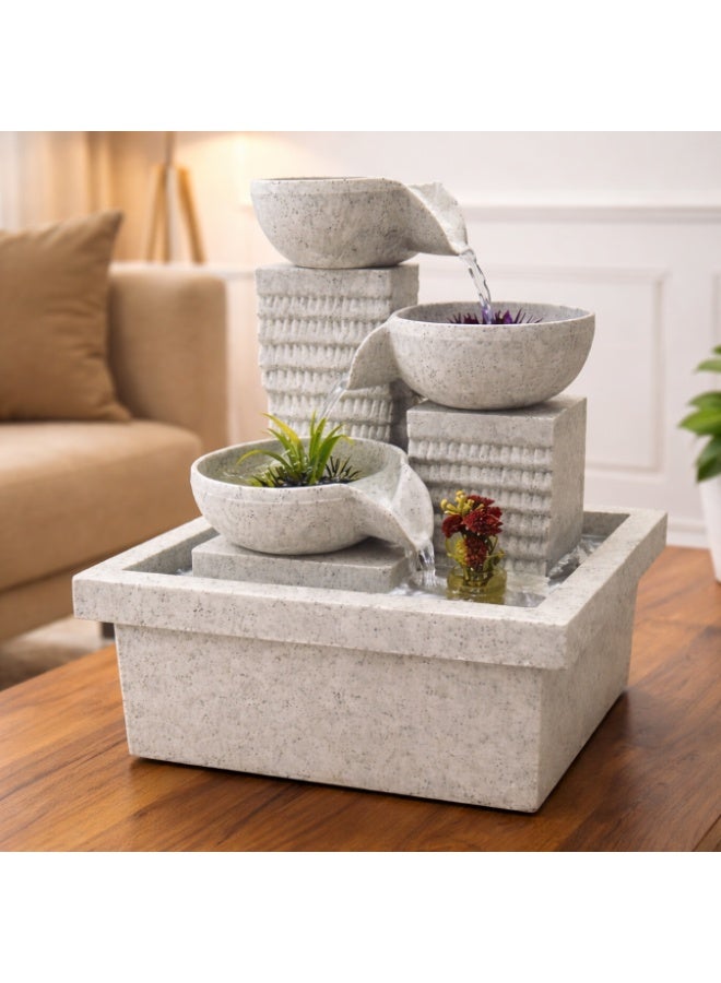 ARABIQO Flowing Water Fountain Indoor Tabletop – Zen Stone Waterfall Ornament with LED Light, Relaxing Feng Shui Water Feature for Home, Office Desk, Living Room & Meditation Decor - Image 4